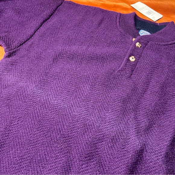 Vintage Pendleton Wool Crewneck Sweater size large USA purple elbow patches - Picture 8 of 11